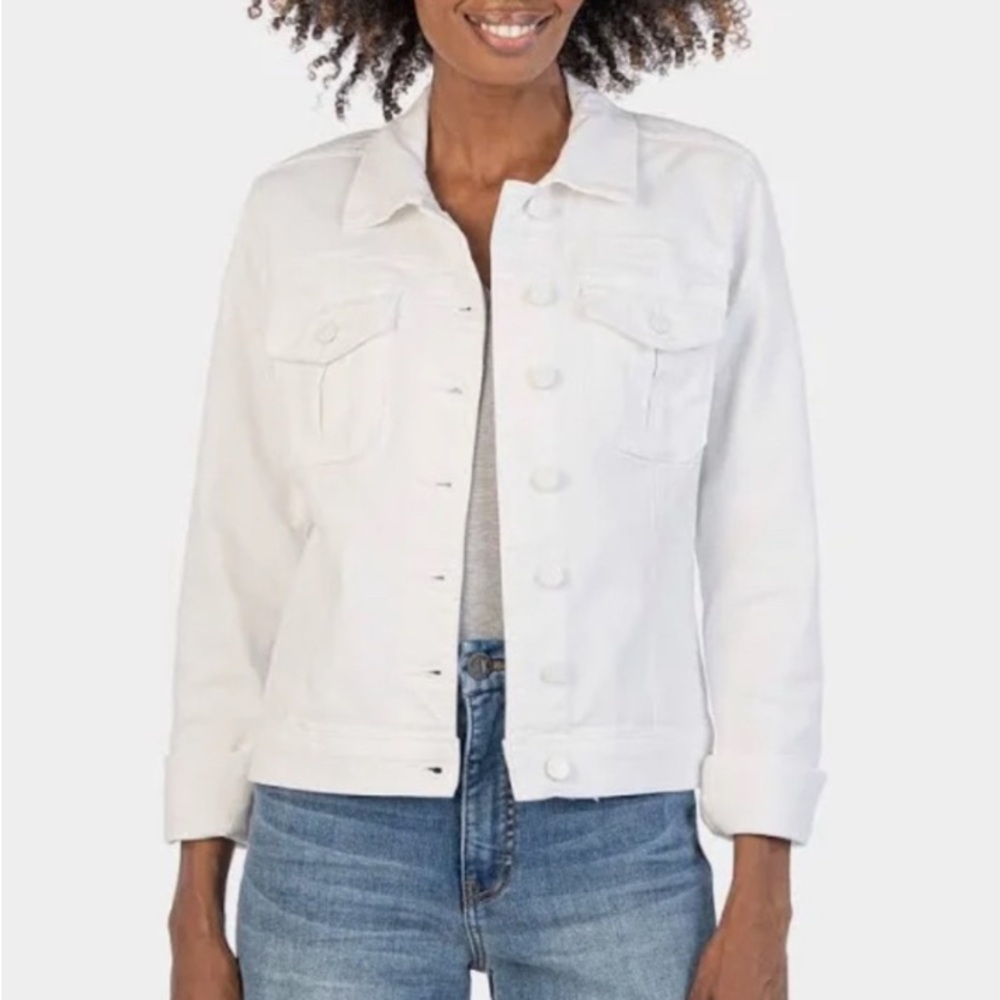 Kut from the Kloth Amelia White Jean denim Jacket Small S women’s